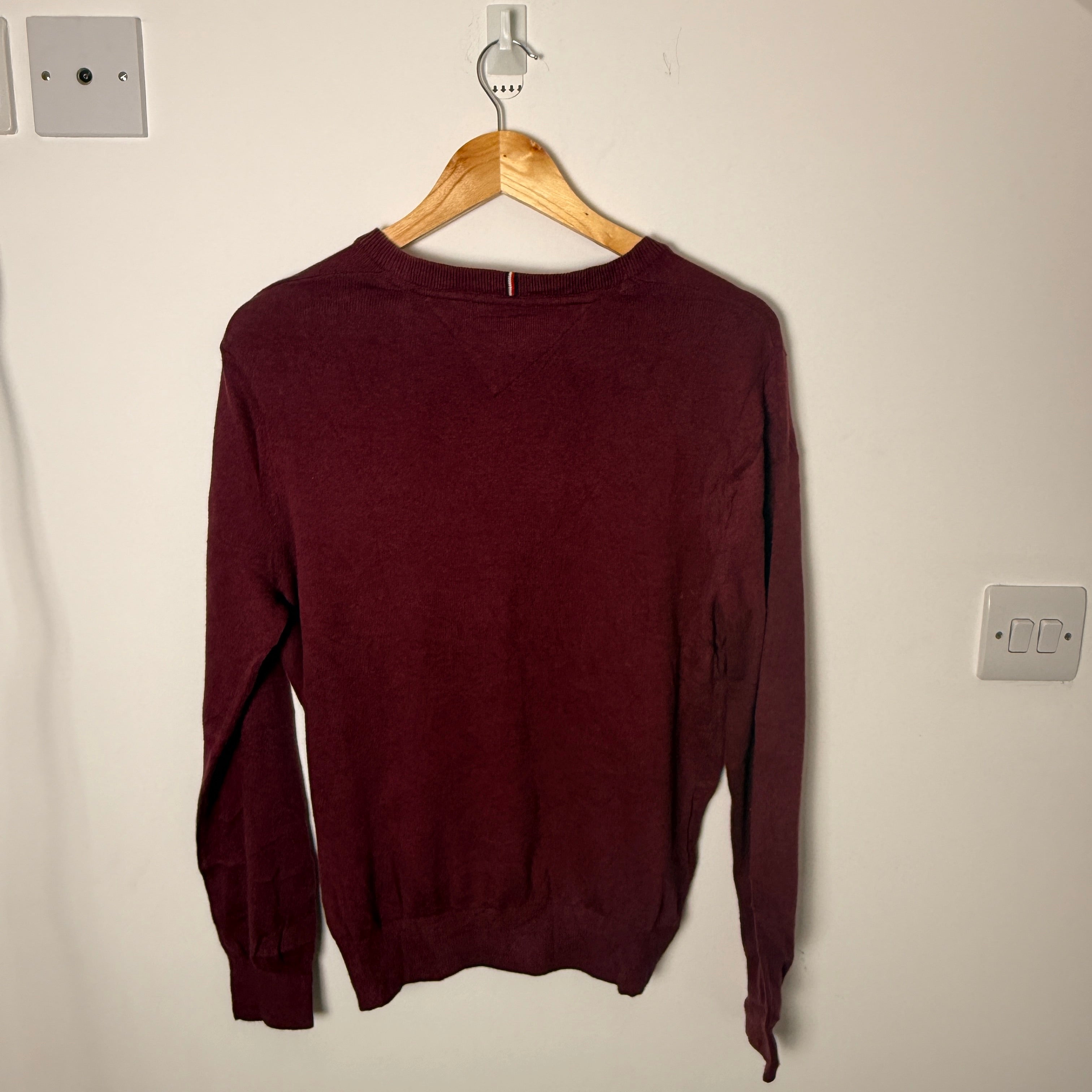 Tommy Hilfiger Burgundy V-Neck Jumper