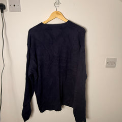 Tommy Hilfiger Vintage Navy Blue V-Neck Jumper