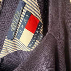 Tommy Hilfiger Vintage Navy Blue V-Neck Jumper