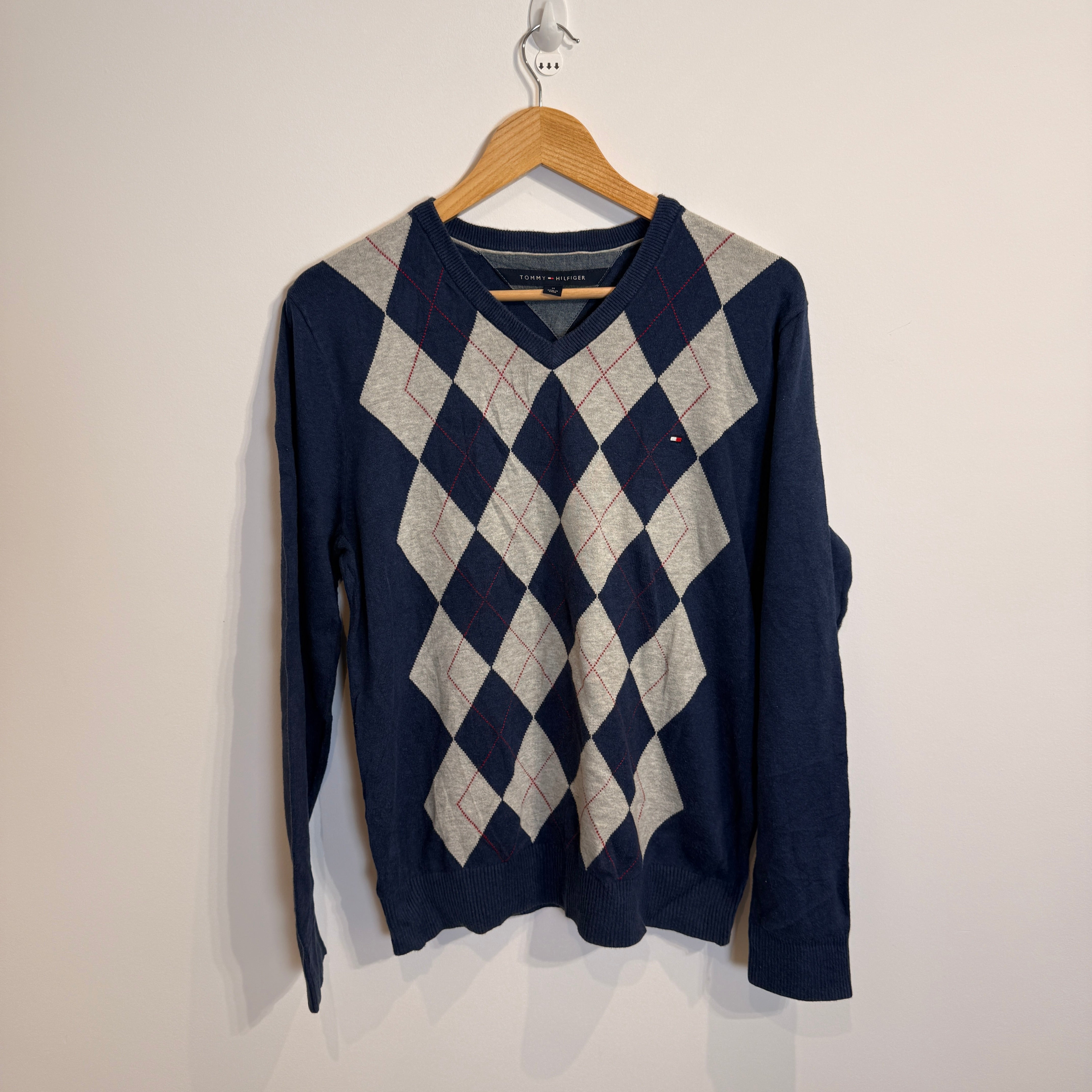 Tommy Hilfiger Blue Checkered Knitwear Jumper