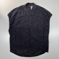 Adidas black quilted sleeveless vest with half zip
