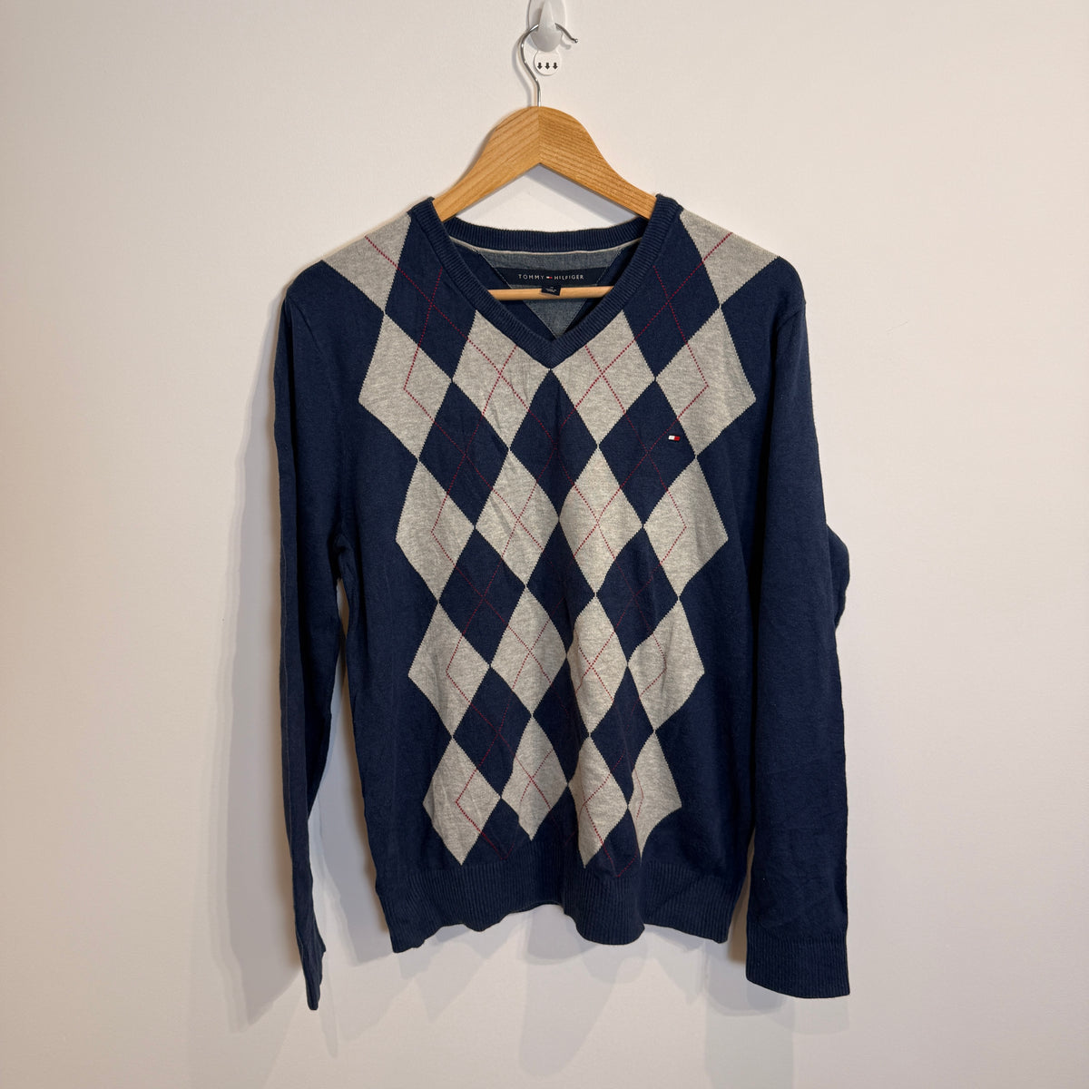 Tommy Hilfiger Blue Checkered Knitwear Jumper