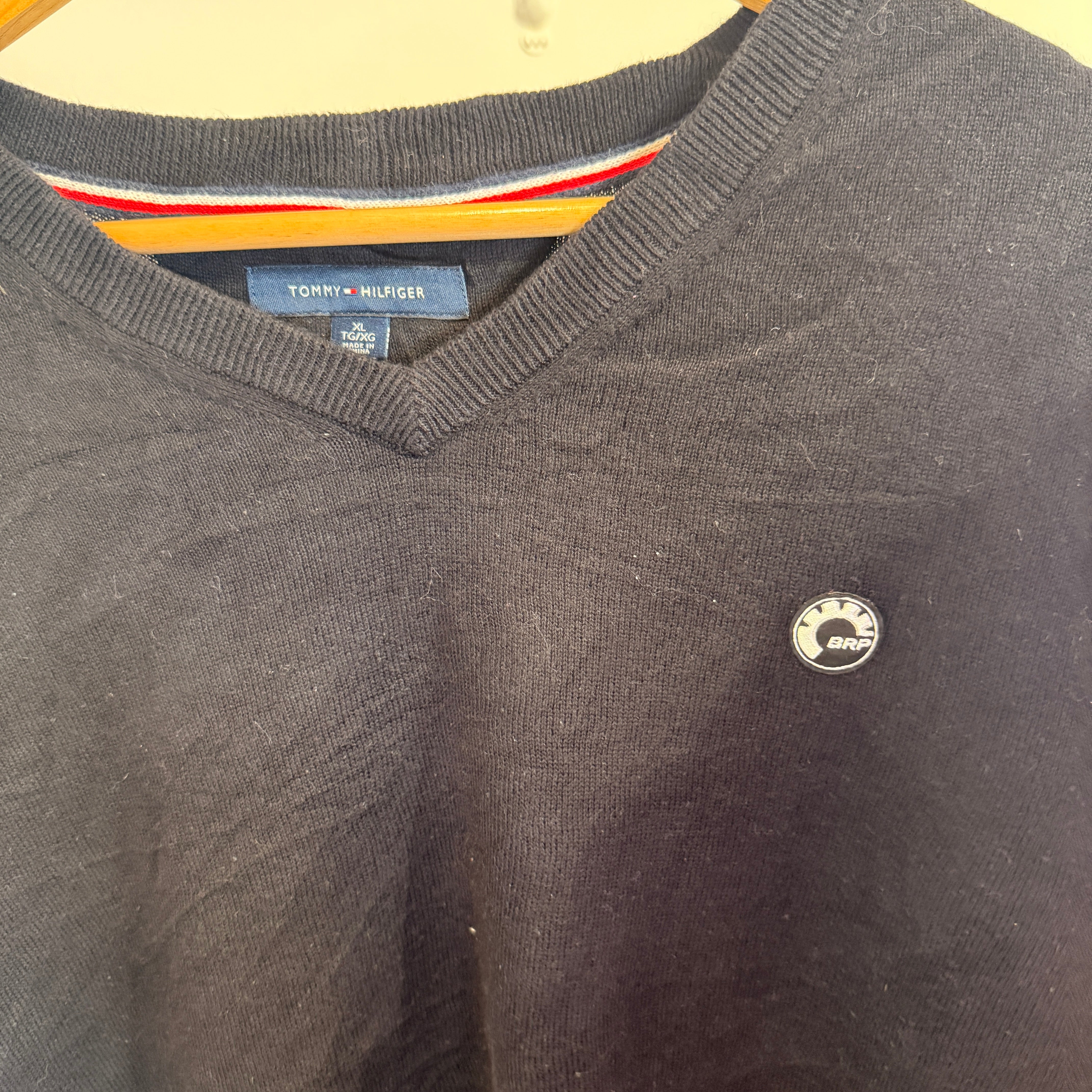Tommy Hilfiger Ski Doo Collab V-Neck Black Jumper