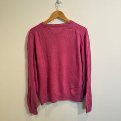 Tommy Hilfiger Pink 100% Cotton V-Neck Jumper