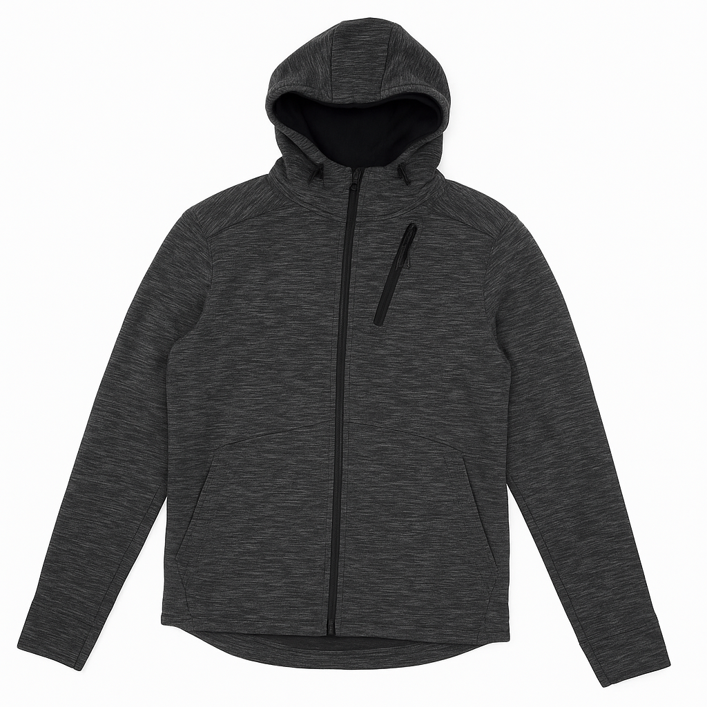 Champion zip up hoodie in dark heather grey