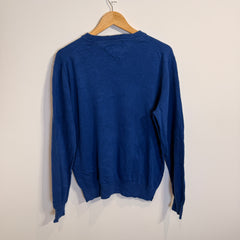 Tommy Hilfiger Royal Blue Premium Cotton V-Neck Jumper