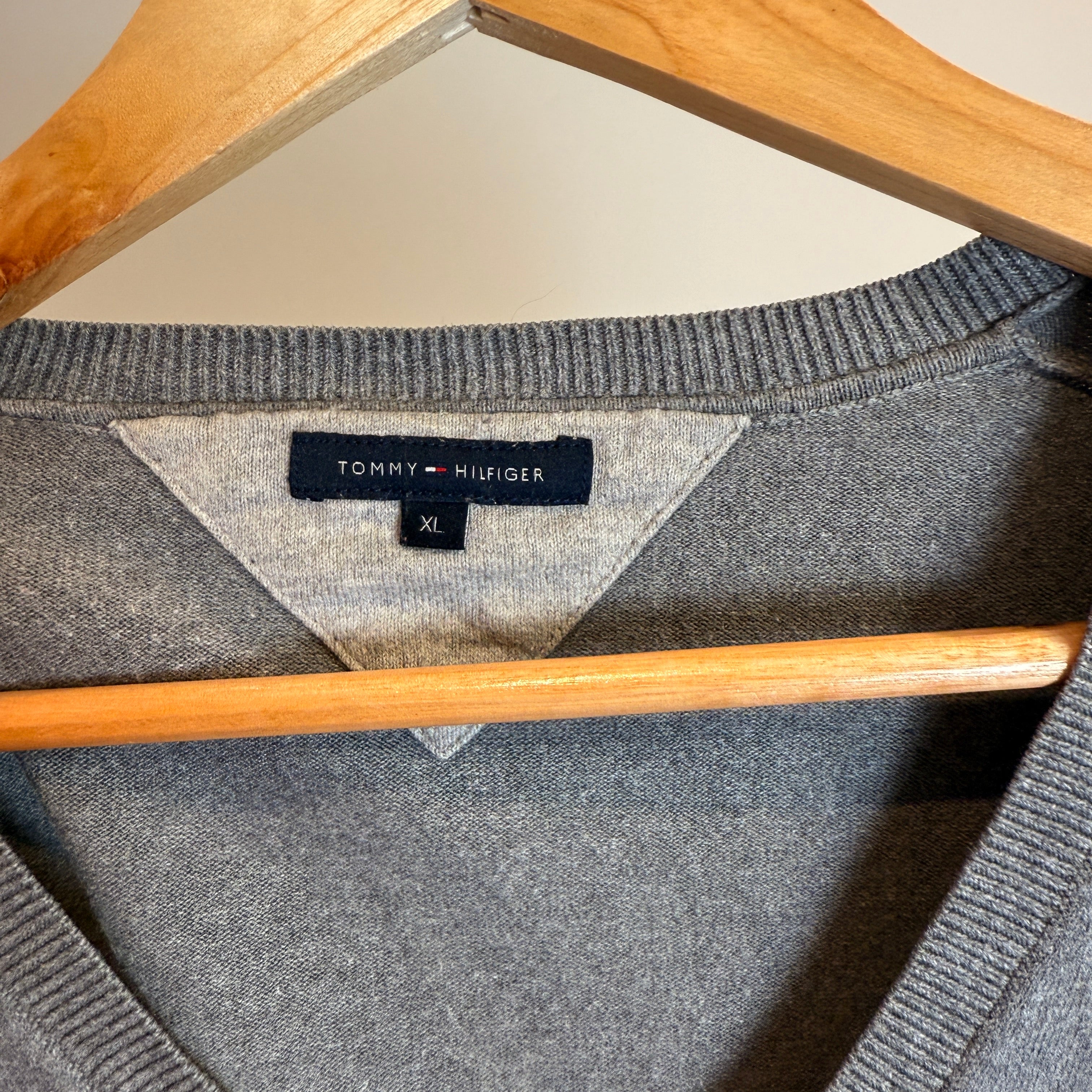 Tommy Hilfiger Light Grey “Under the Suit” V-Neck Jumper