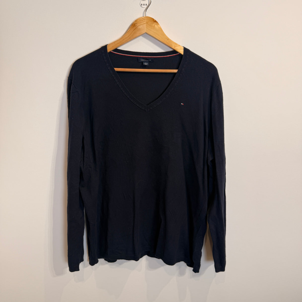Tommy Hilfiger Navy Blue Cotton Jumper