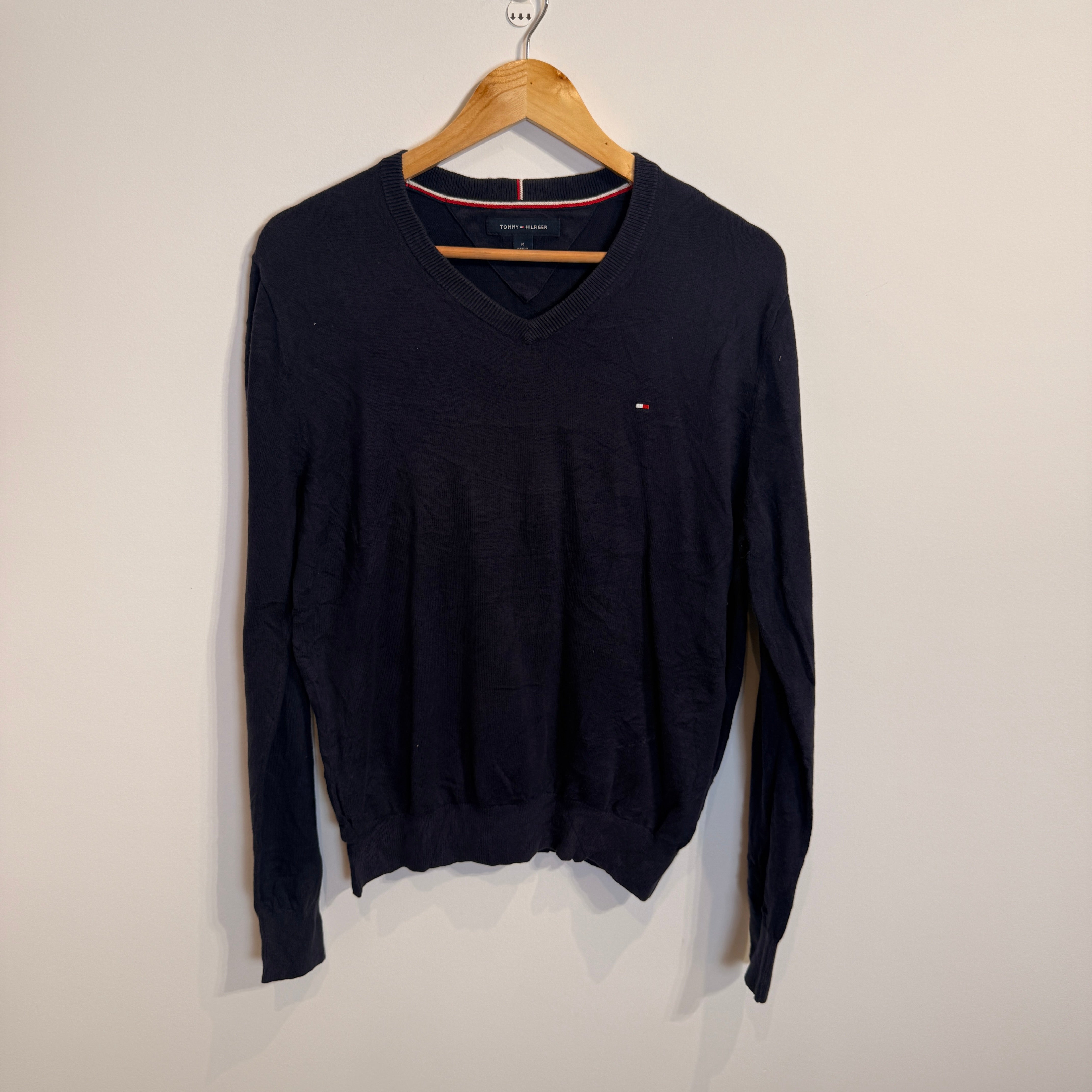 Tommy Hilfiger Navy Blue Cotton Jumper