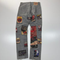 Levi's grey patched vintage jeans Rally Monte Carlo USA