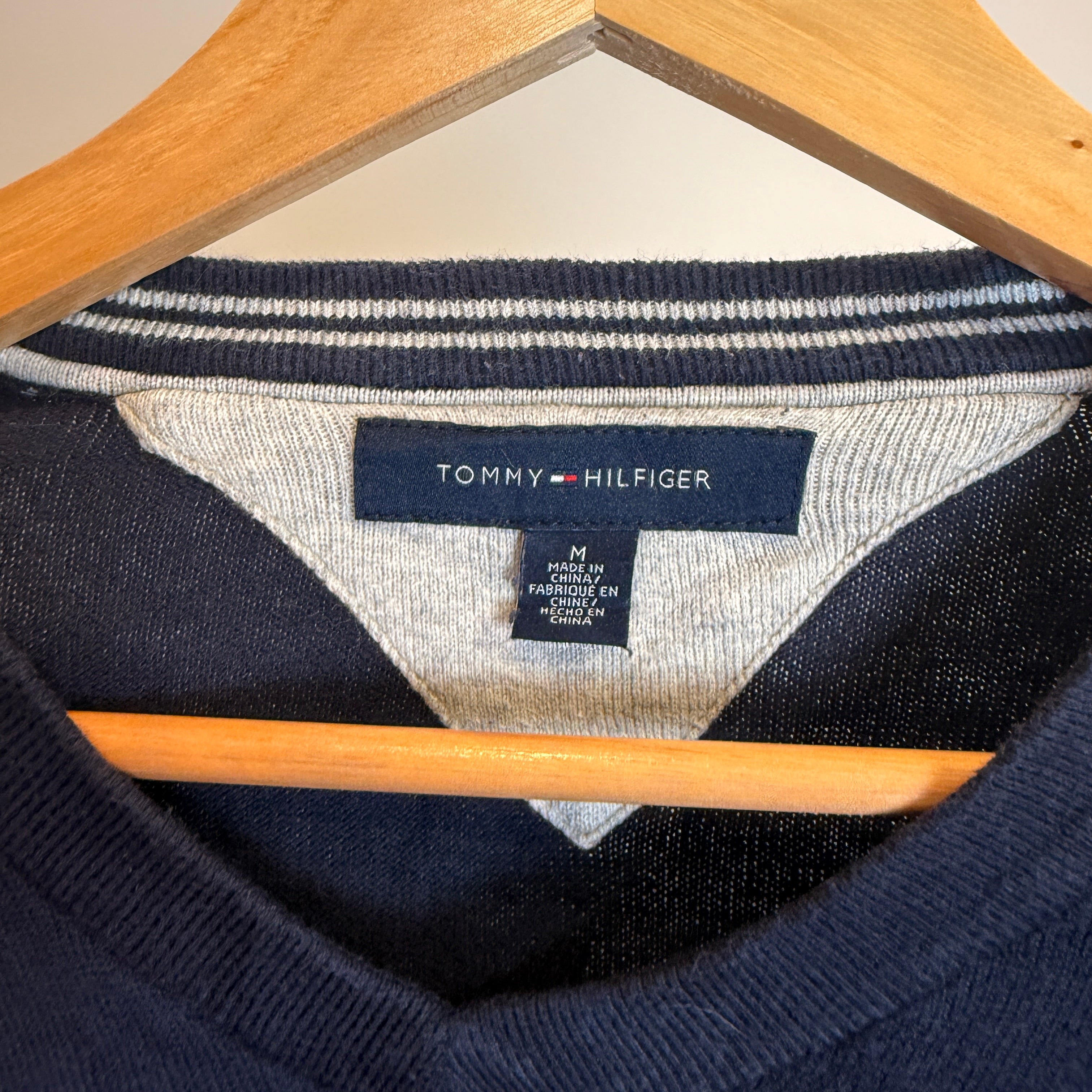 Tommy Hilfiger Navy Blue Cotton Jumper