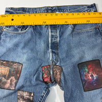 Custom Patched Levi's Blue Jeans with The Specials Graphics