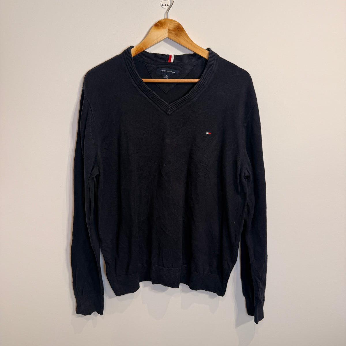 Tommy Hilfiger Navy Blue Cotton Jumper