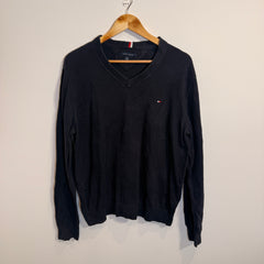 Tommy Hilfiger Navy Blue Cotton Jumper