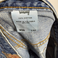 Custom Patched Levi's Blue Jeans with The Specials Graphics