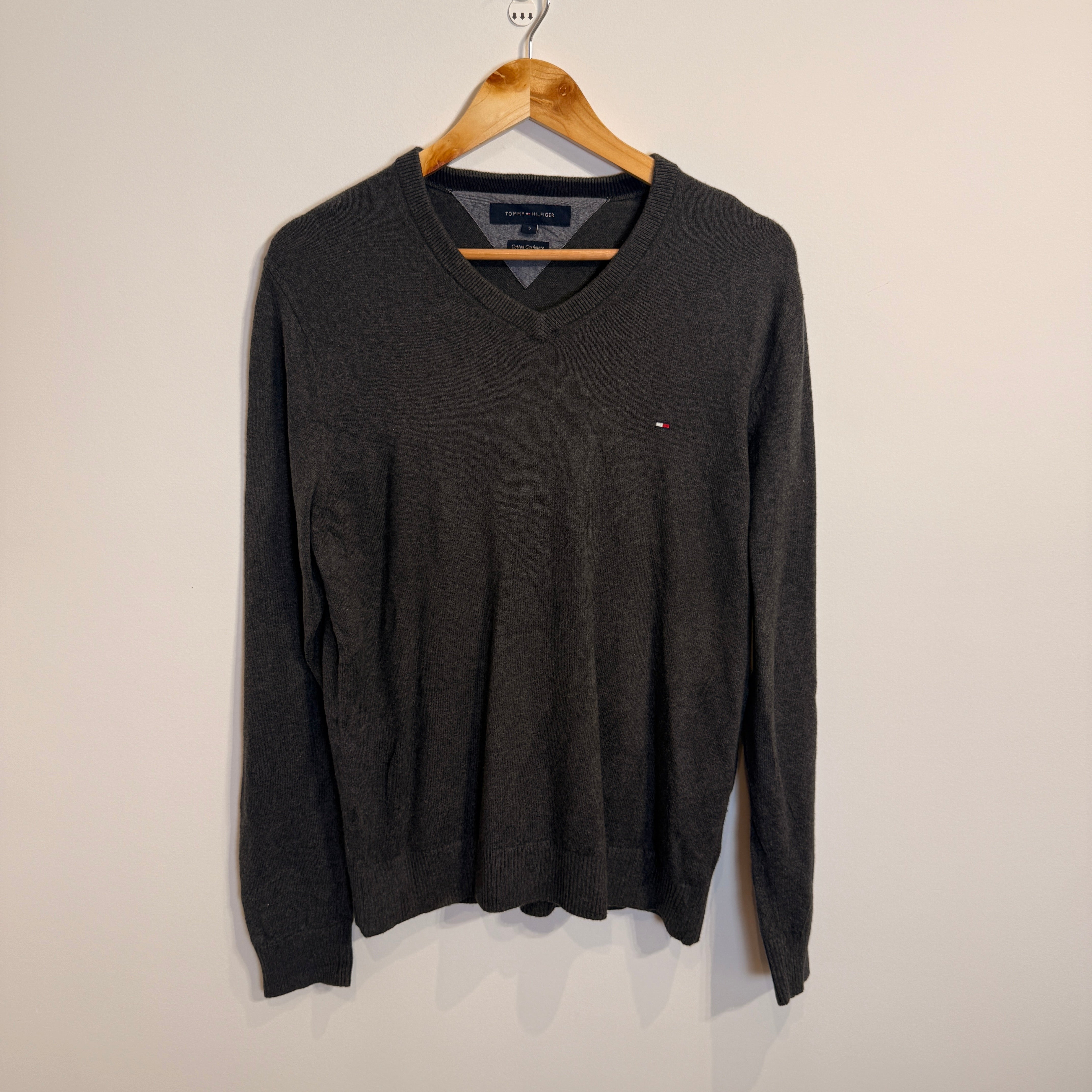 Tommy Hilfiger Cotton Cashmere Dark Grey Jumper
