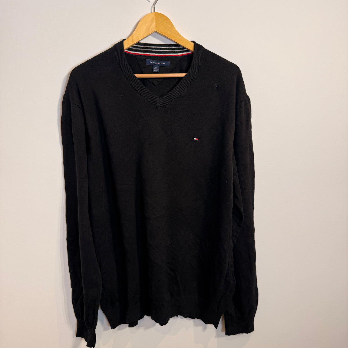 Tommy Hilfiger Black V-Neck Jumper