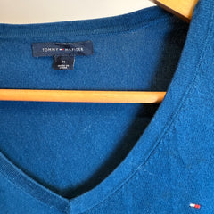 Tommy Hilfiger Blue V-Neck Jumper