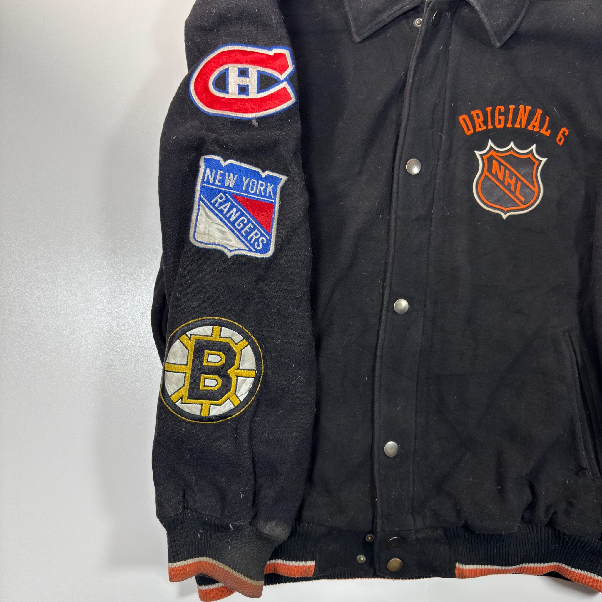 NHL Original Six Black Varsity Jacket