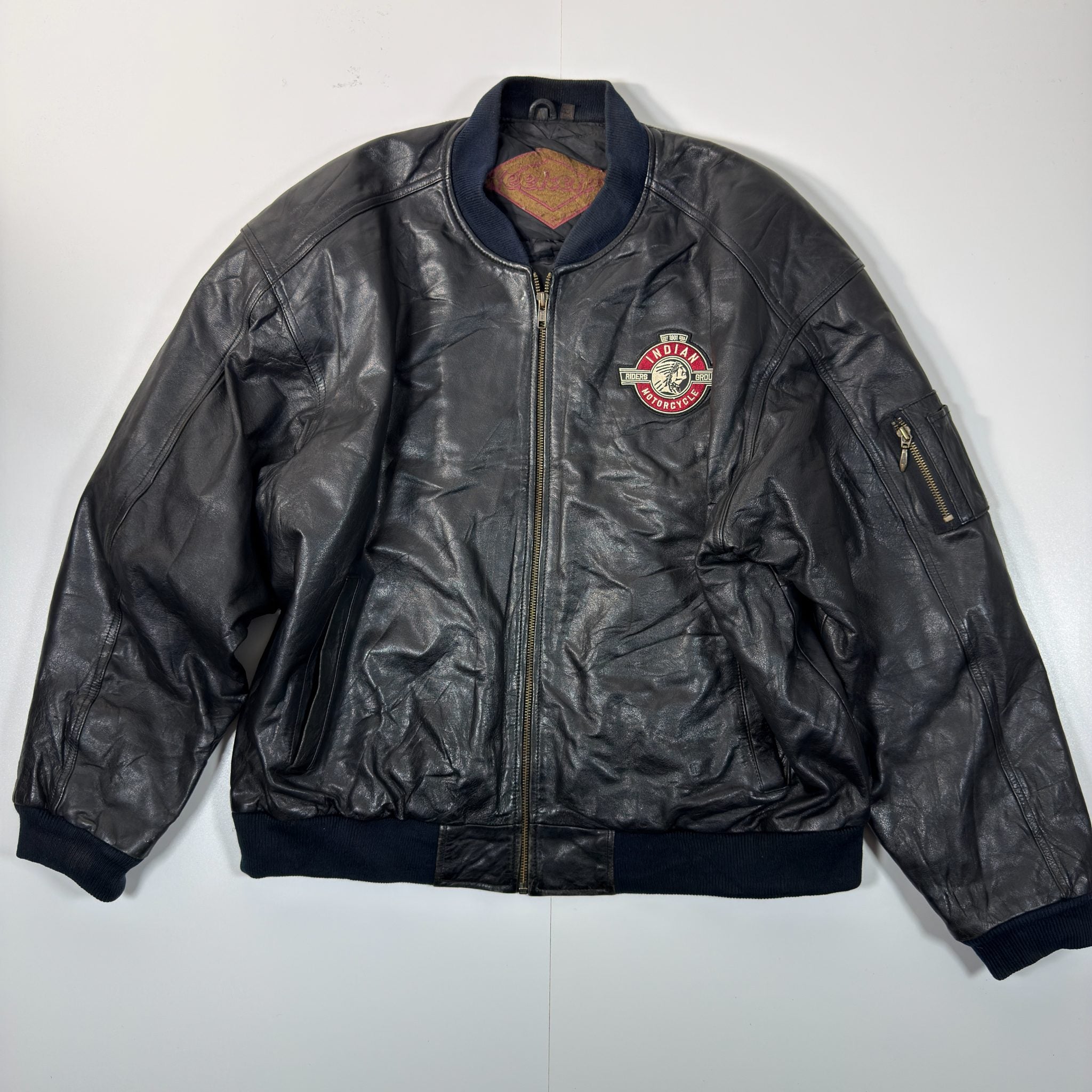 Indian Motorcycle Leather Bomber Jacket