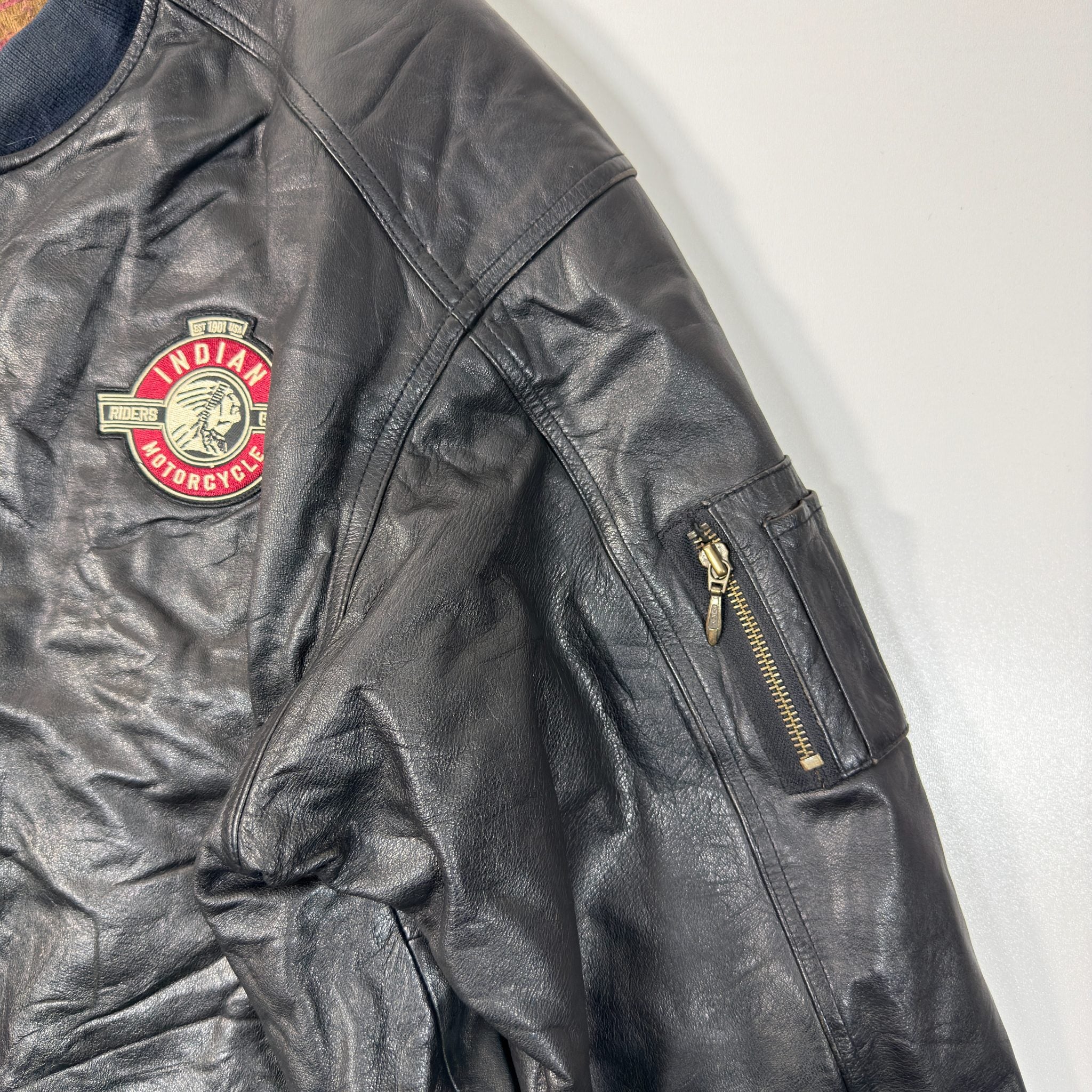 Indian Motorcycle Leather Bomber Jacket