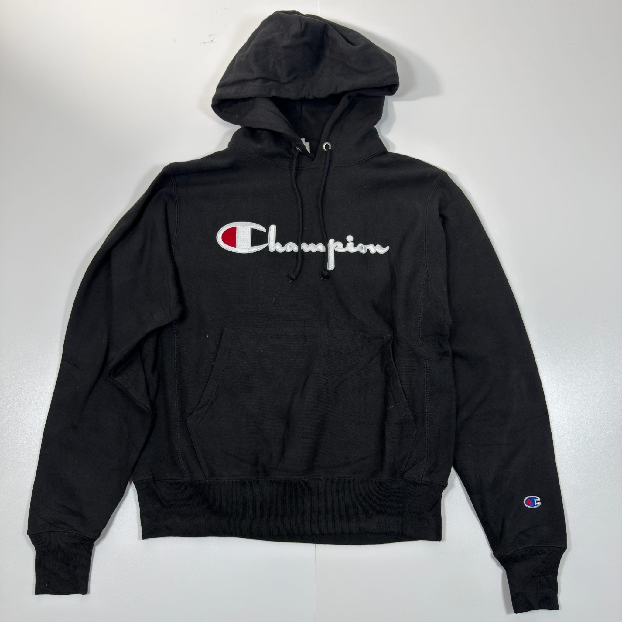 Champion Classic Black Hoodie with Logo