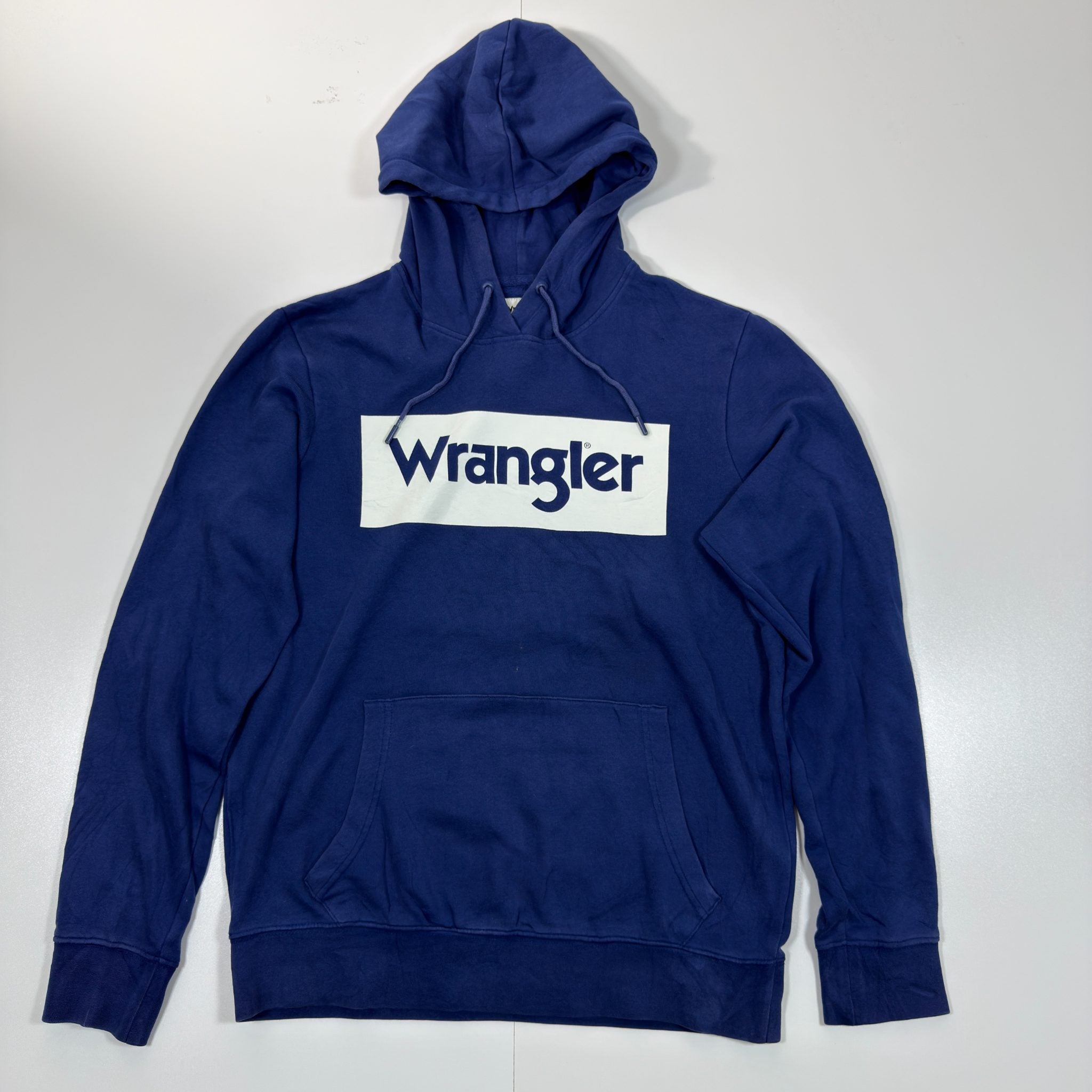 Wrangler Blue Hoodie with Bold Logo