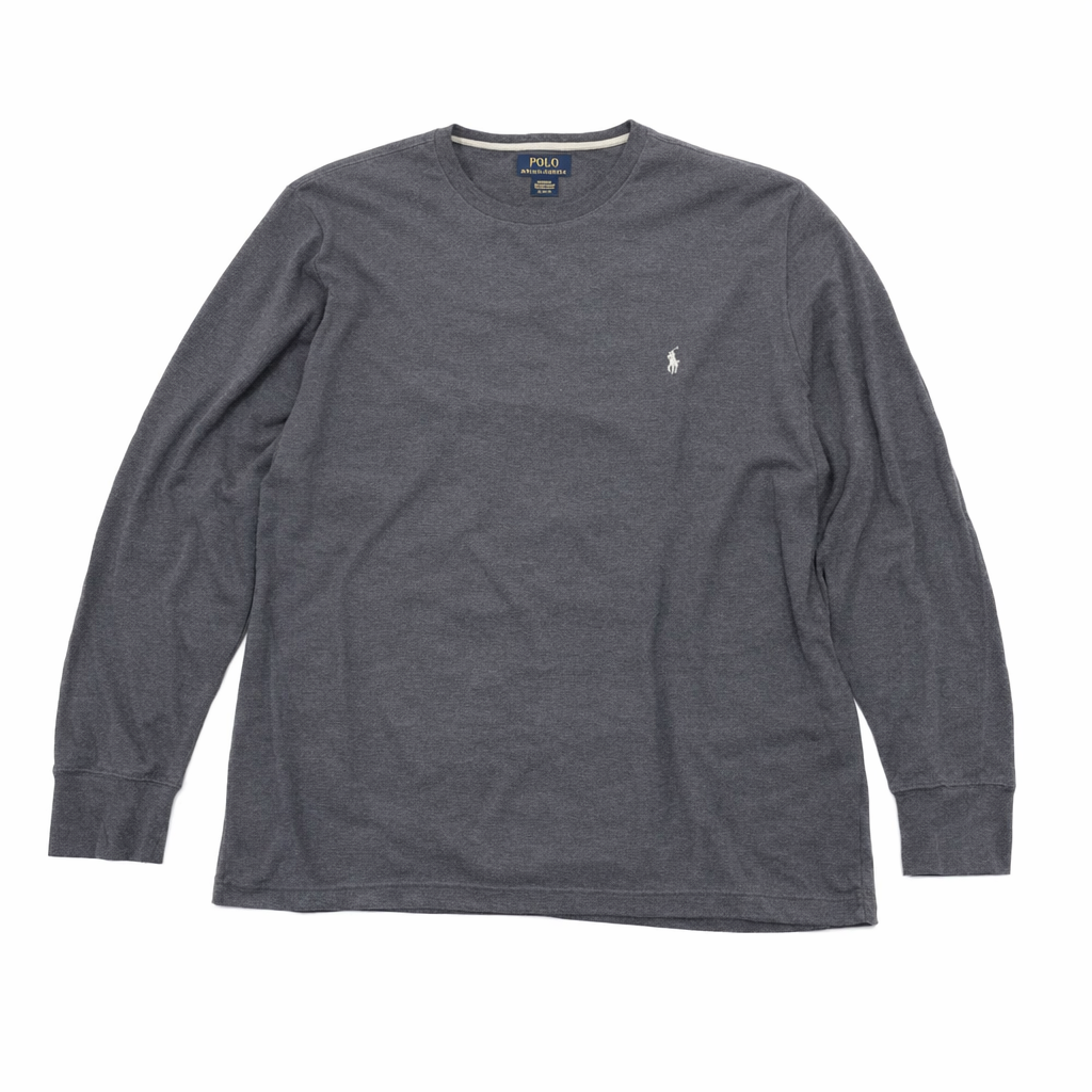Polo Ralph Lauren waffle knit grey long sleeve top