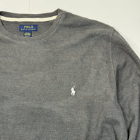 Polo Ralph Lauren waffle knit grey long sleeve top