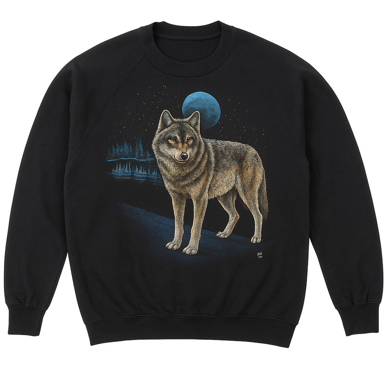 Black Wolf Graphic Sweatshirt