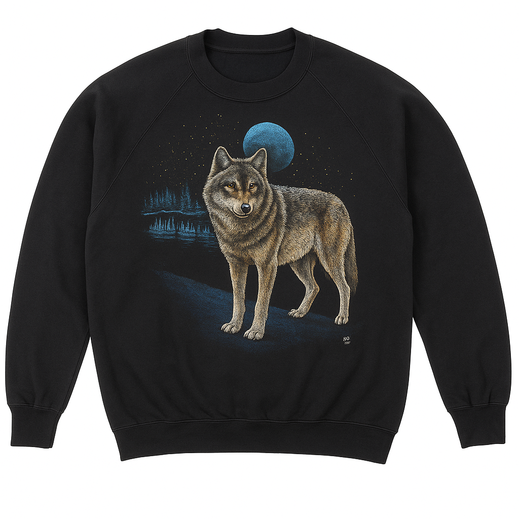 Black Wolf Graphic Sweatshirt