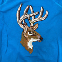 Blue Sweatshirt with Deer Embroidery