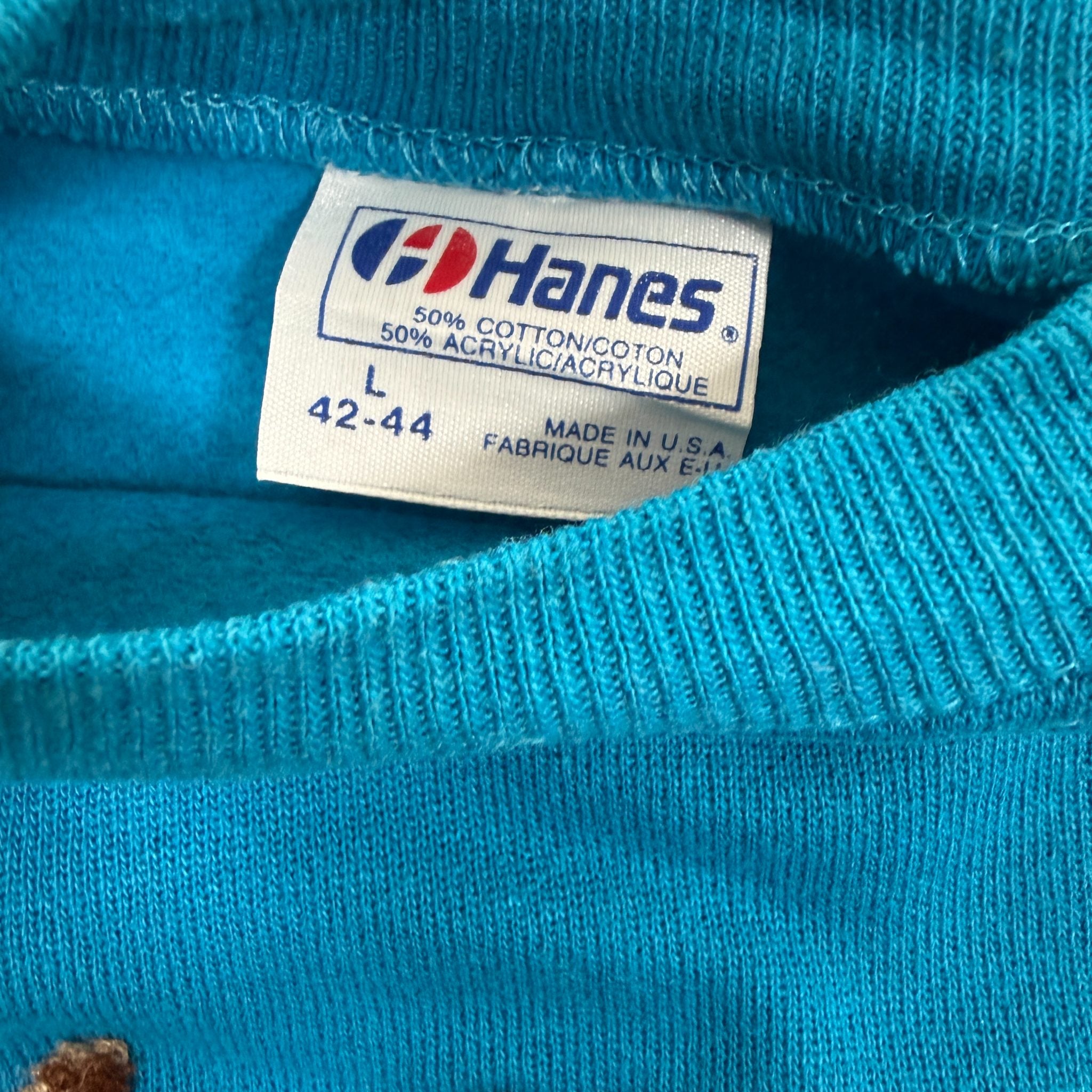 Blue Sweatshirt with Deer Embroidery