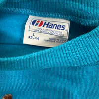 Blue Sweatshirt with Deer Embroidery