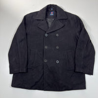Chaps Black Wool Peacoat
