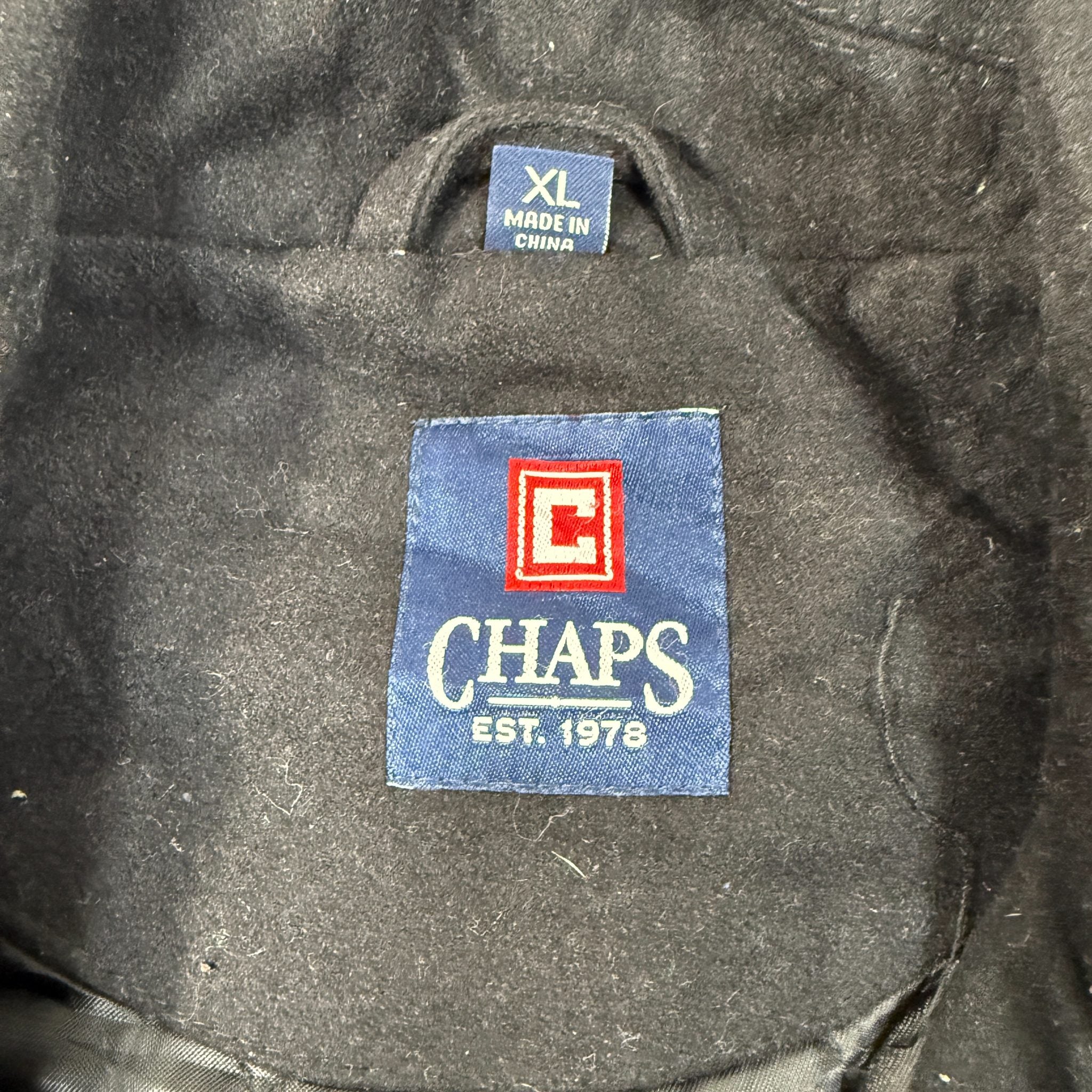 Chaps Black Wool Peacoat