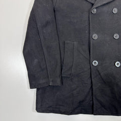 Chaps Black Wool Peacoat