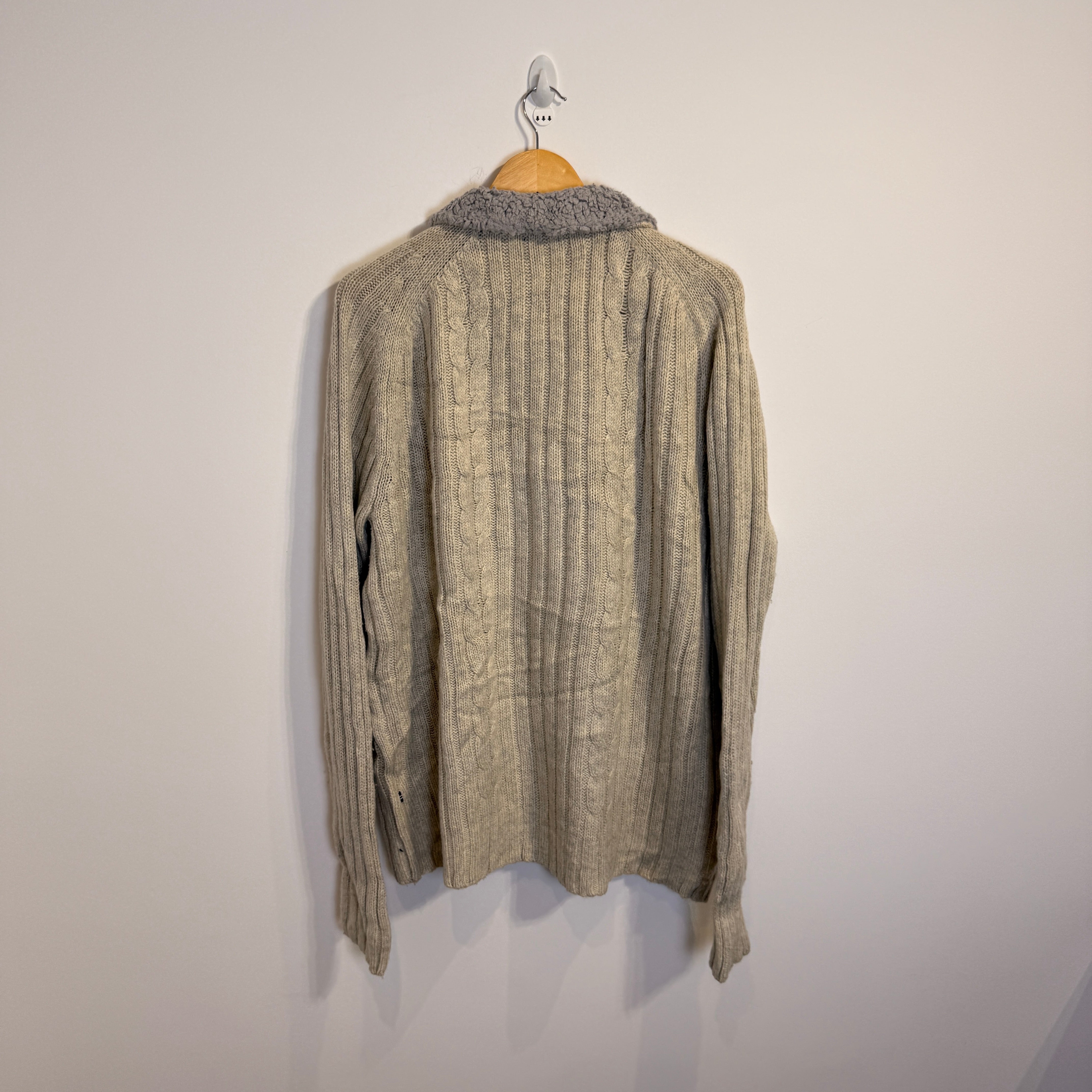 Nautica Men’s Knitted Jacket with Sherpa Collar – P634