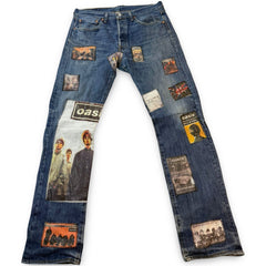 Levi's 501 Oasis Band Patched Vintage Jeans