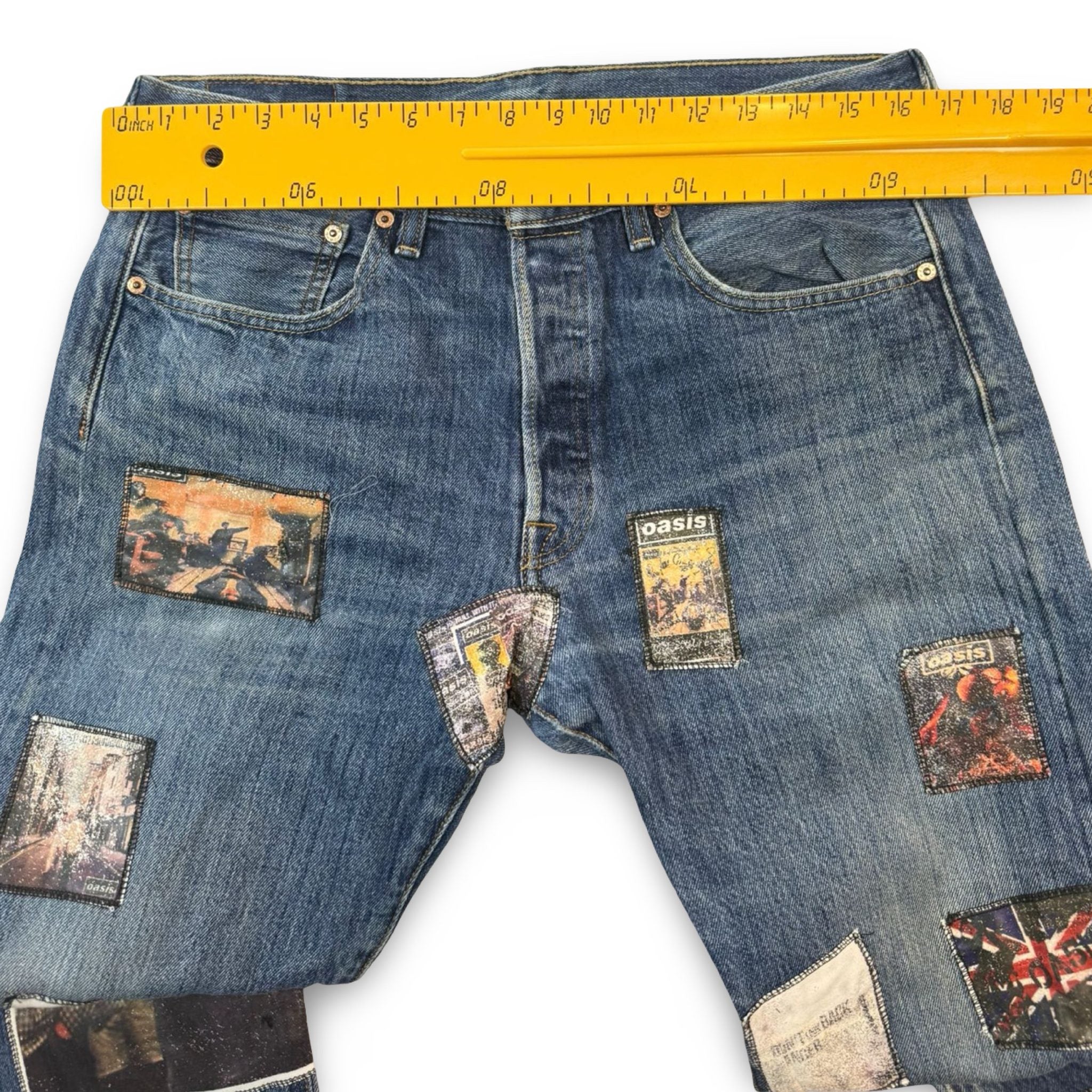 Levi's 501 Oasis Band Patched Vintage Jeans
