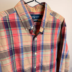 Ralph Lauren Men’s Classic Fit Retro Color Plaid Oxford Shirt – P662