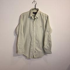 Ralph Lauren Men’s Light Green and White Stripe Oxford Shirt – P665