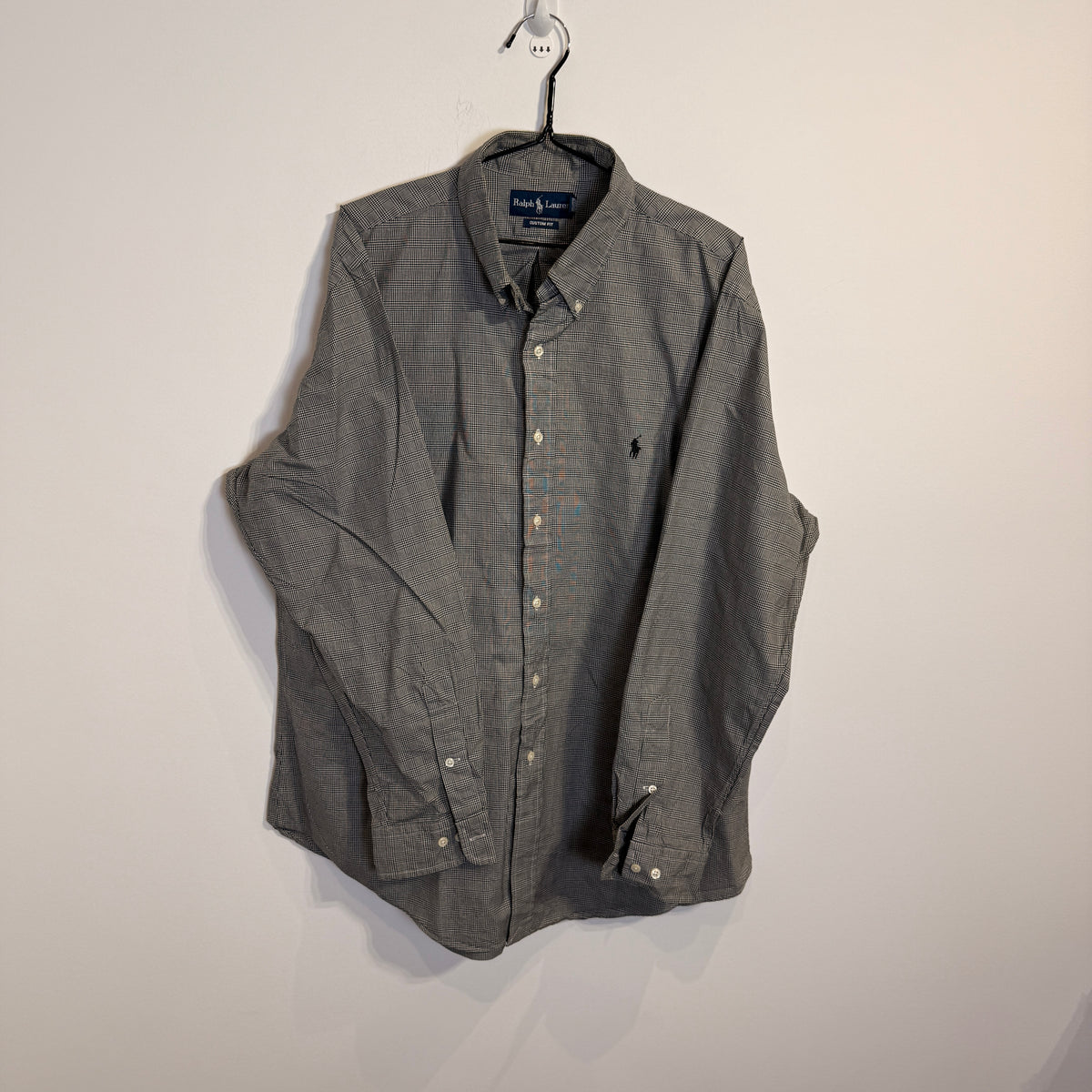 Ralph Lauren Men’s Gray Grid Pattern Oxford Shirt – P668