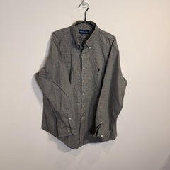 Ralph Lauren Men’s Gray Grid Pattern Oxford Shirt – P668