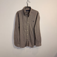 Ralph Lauren Men’s Brown Grid Pattern Oxford Shirt – P670