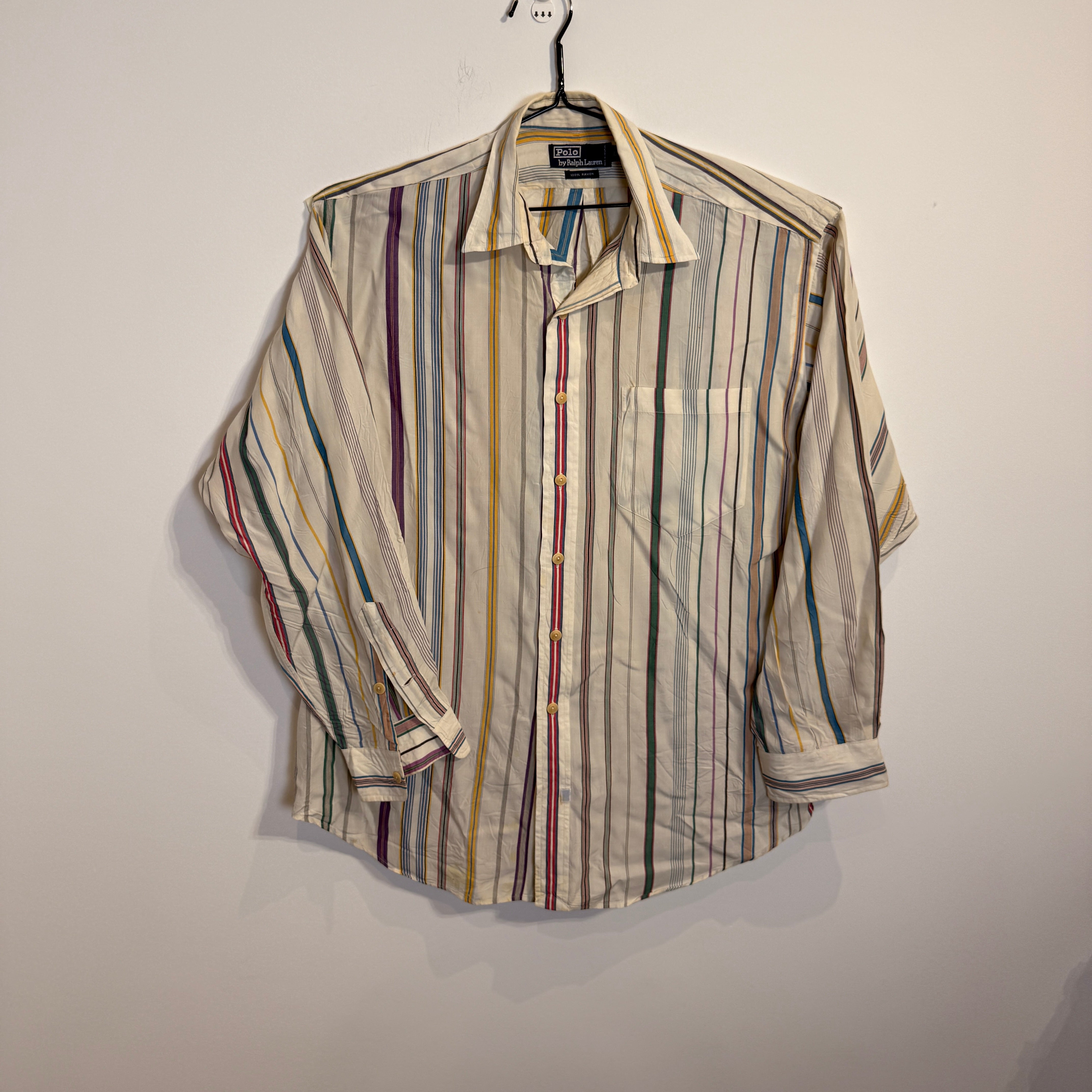 Ralph Lauren Men’s Retro Multicolor Striped Oxford Shirt – P676