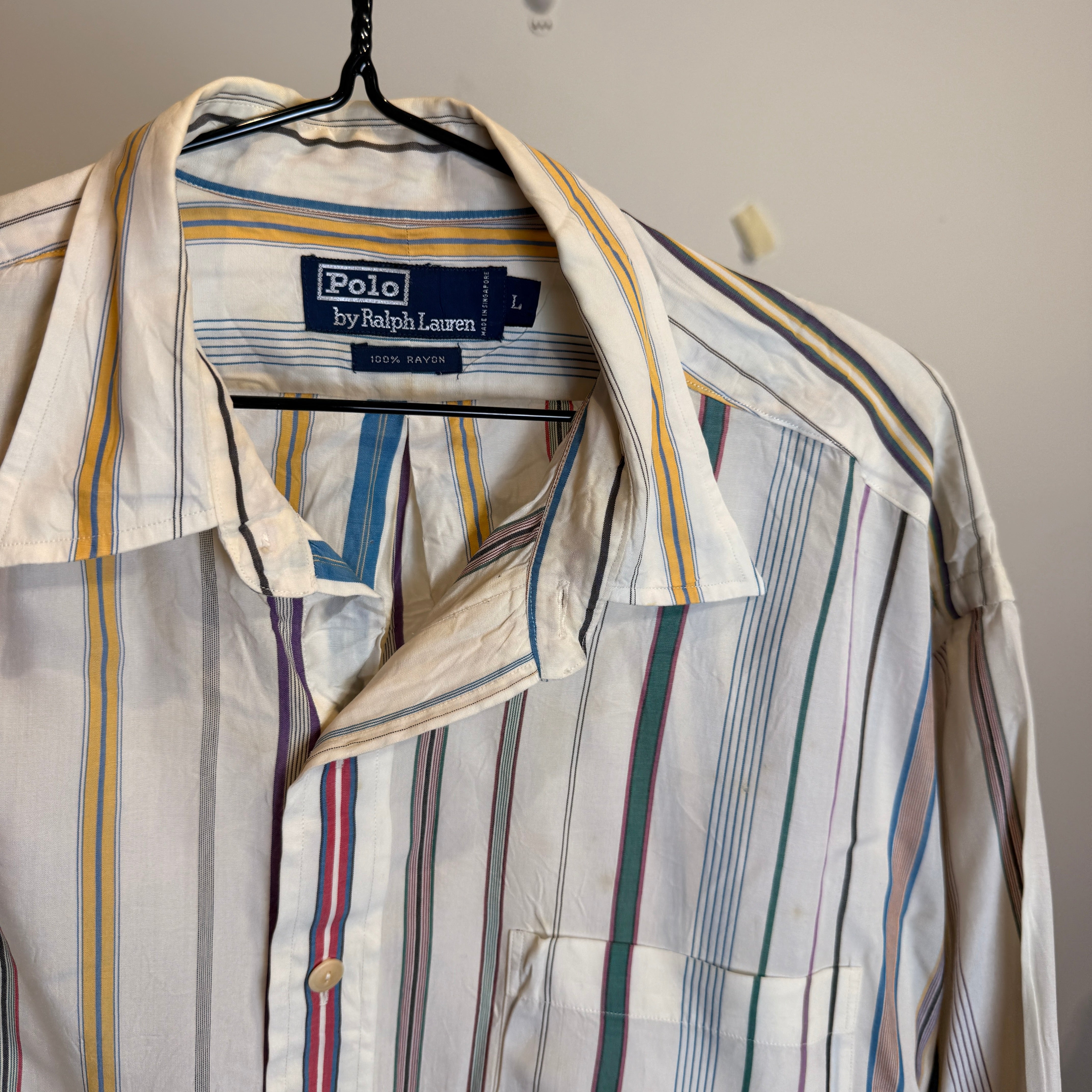 Ralph Lauren Men’s Retro Multicolor Striped Oxford Shirt – P676