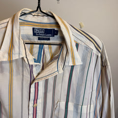 Ralph Lauren Men’s Retro Multicolor Striped Oxford Shirt – P676