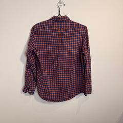 Ralph Lauren Men’s Orange and Navy Grid Oxford Shirt – P677