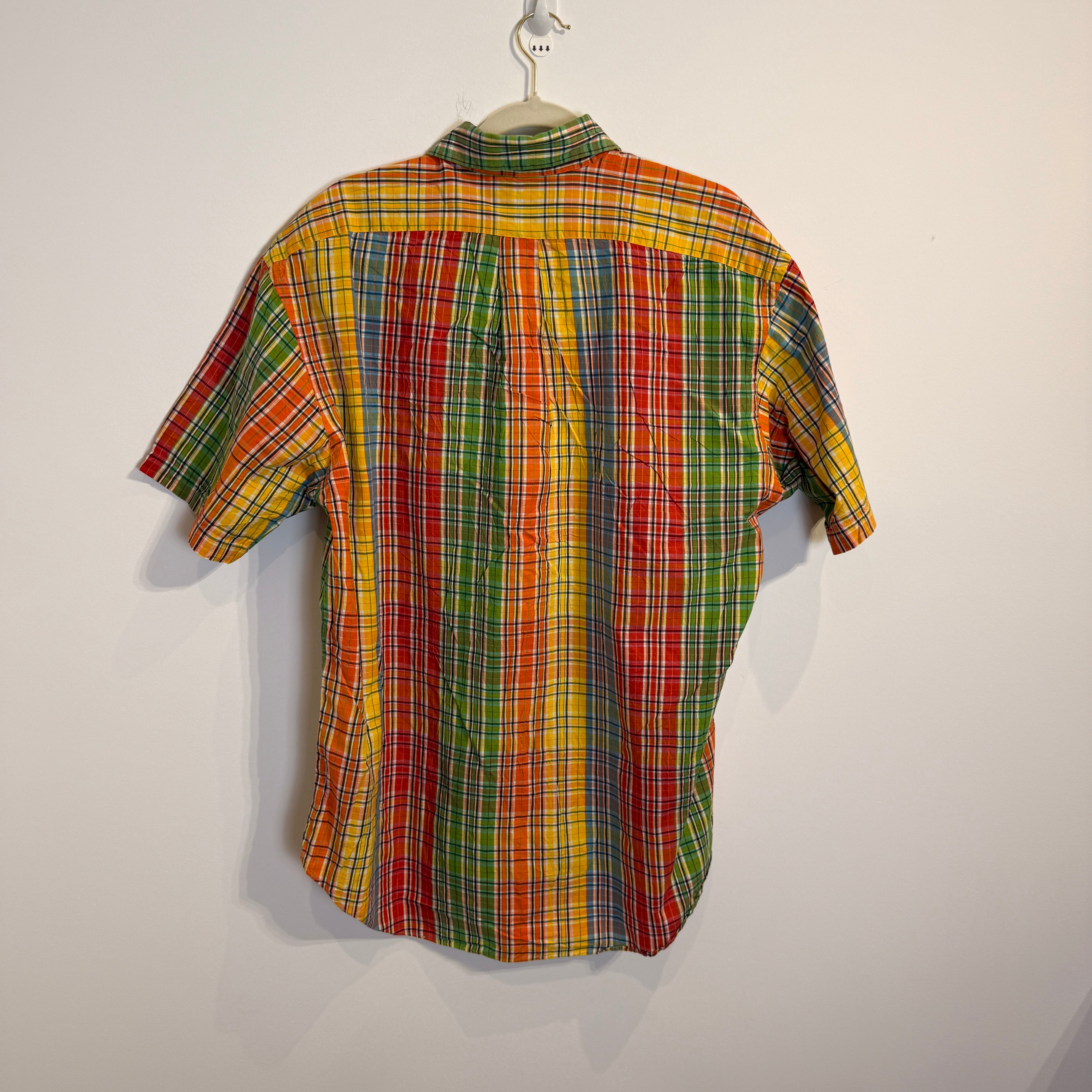 Ralph Lauren Men’s Multicolor Grid Short Sleeve Oxford Shirt – P682